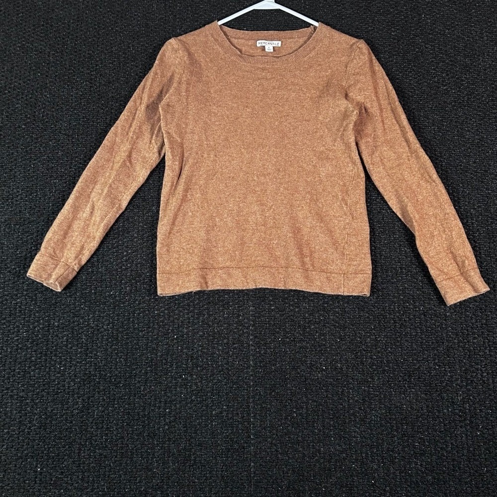 J. Crew Mercantile Womens Small Brown Wool Blend‎ Crewneck Sweater M85